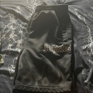 Black Athletes Shorts with Flame Design size medium